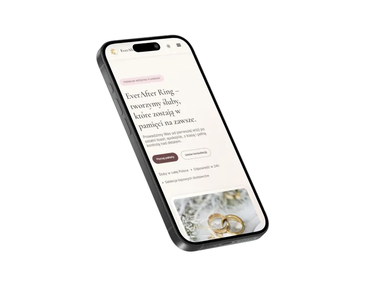 Tymczasowy placeholder mockupu mobilnego dla case study EverAfter Ring
